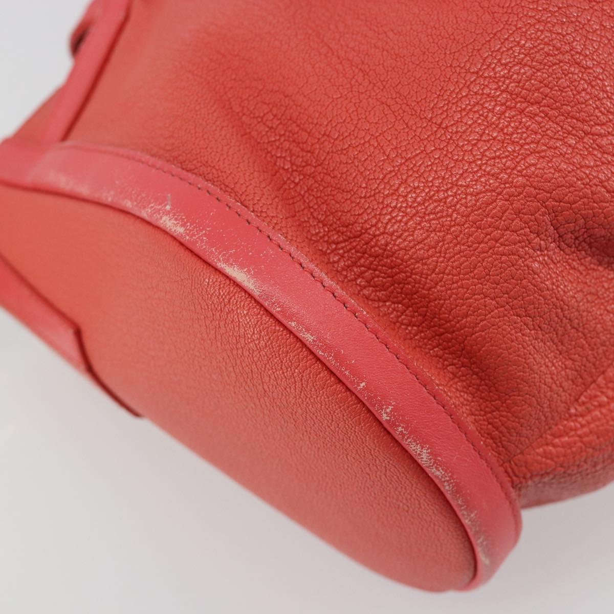 BVLGARI Hand Bag Leather Pink Gold Auth 183638A