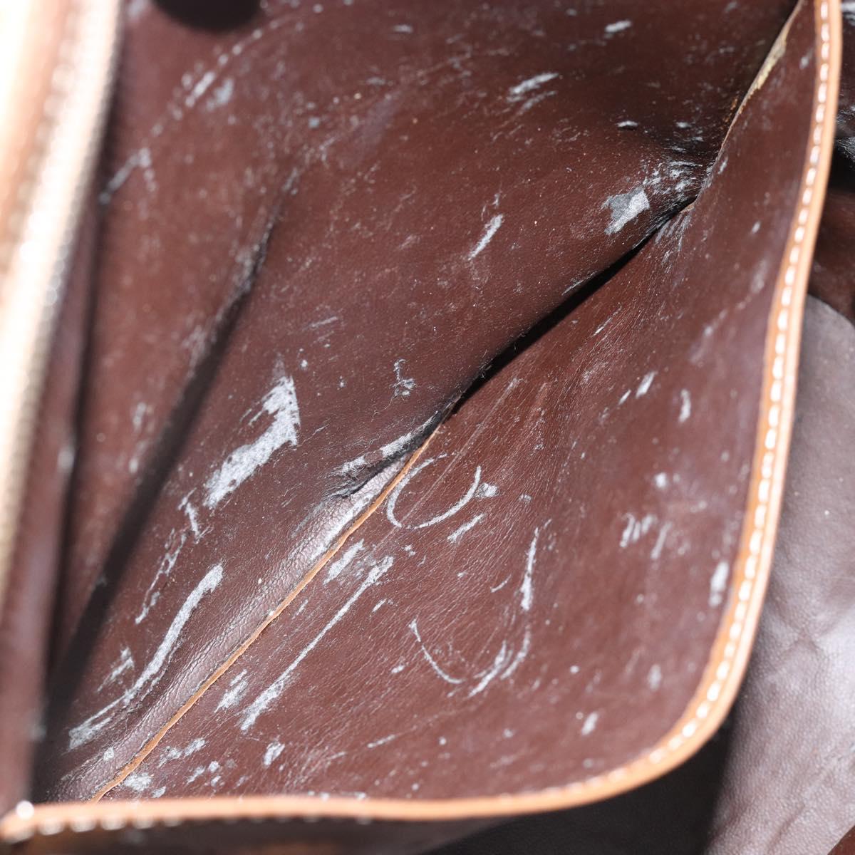 LOEWE Hand Bag Leather 2way Brown Gold Auth 183640