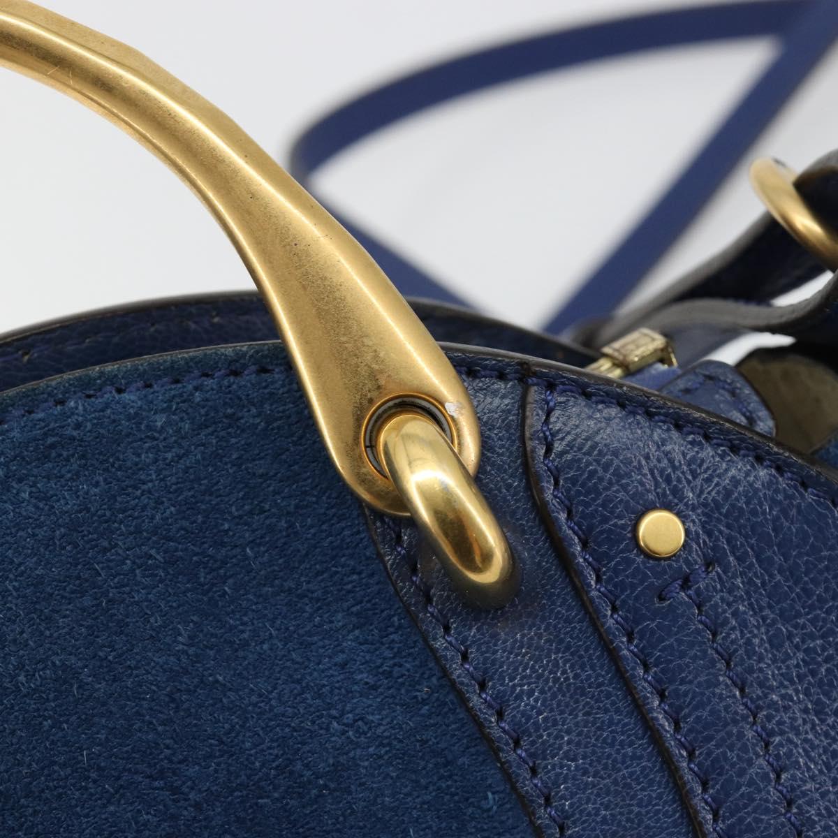 Chloe Pixy Hand Bag Leather 2way Black Gold Auth 183644V