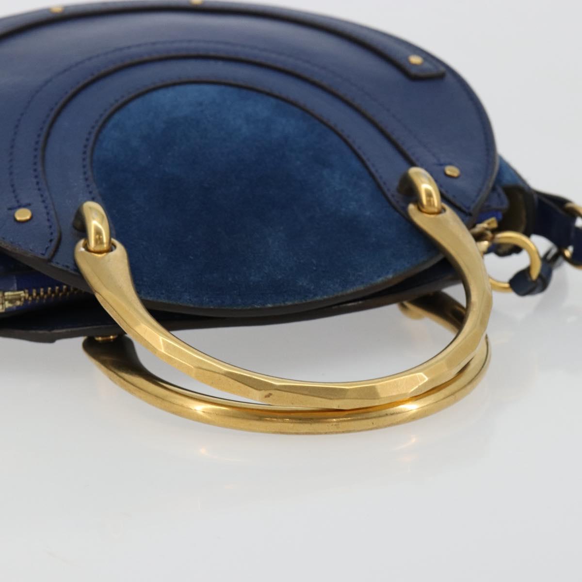 Chloe Pixy Hand Bag Leather 2way Black Gold Auth 183644V