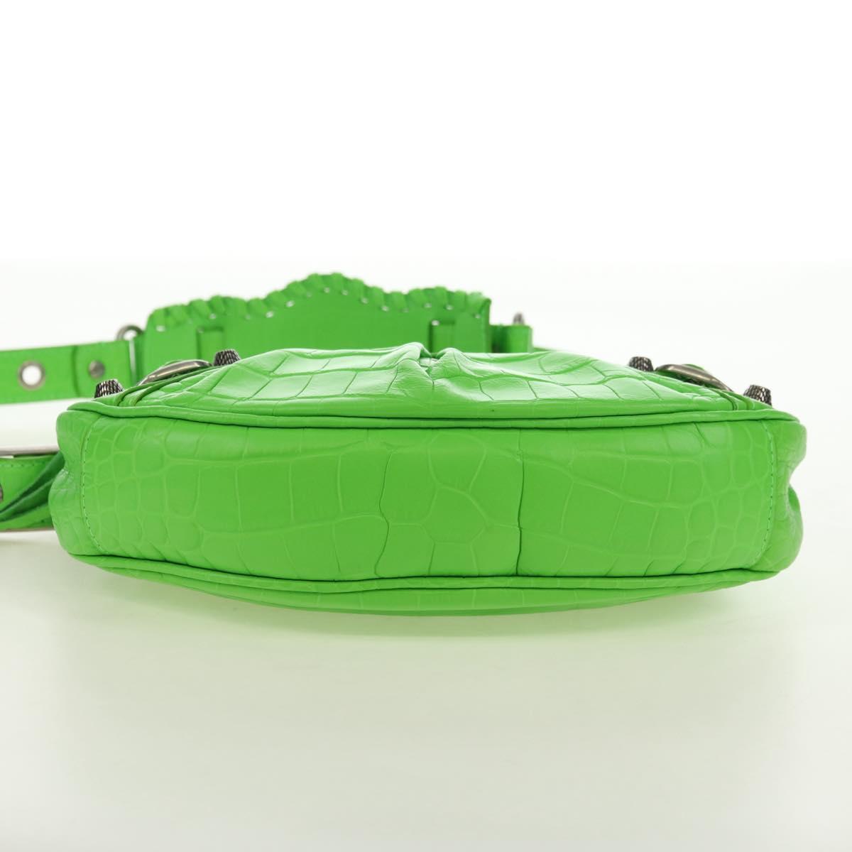 BALENCIAGA LE CAGOLE XS Hand Bag Leather Green 671309 Auth 183647SAM