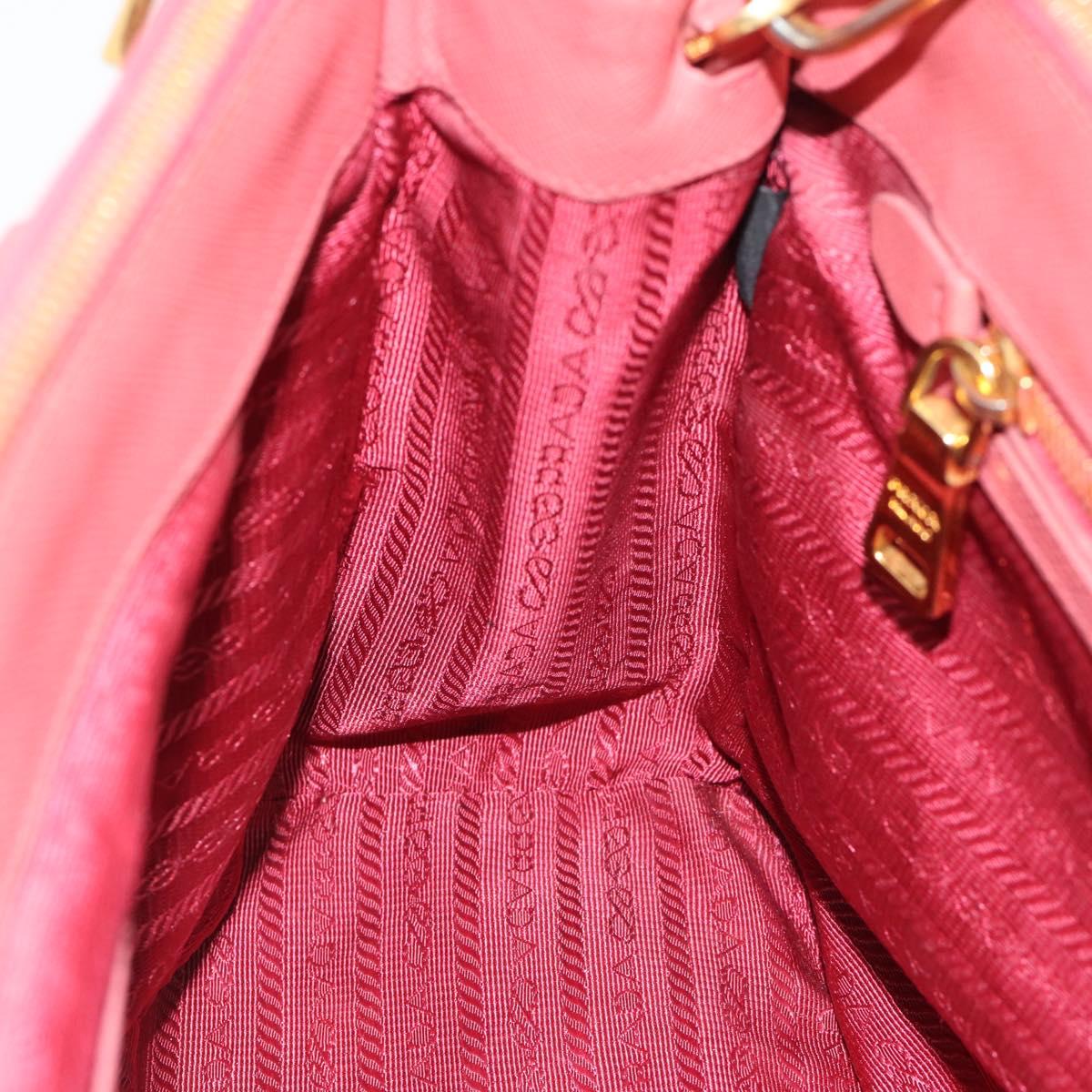 PRADA Galleria Hand Bag Safiano Leather 2way Pink Gold Auth 183648V