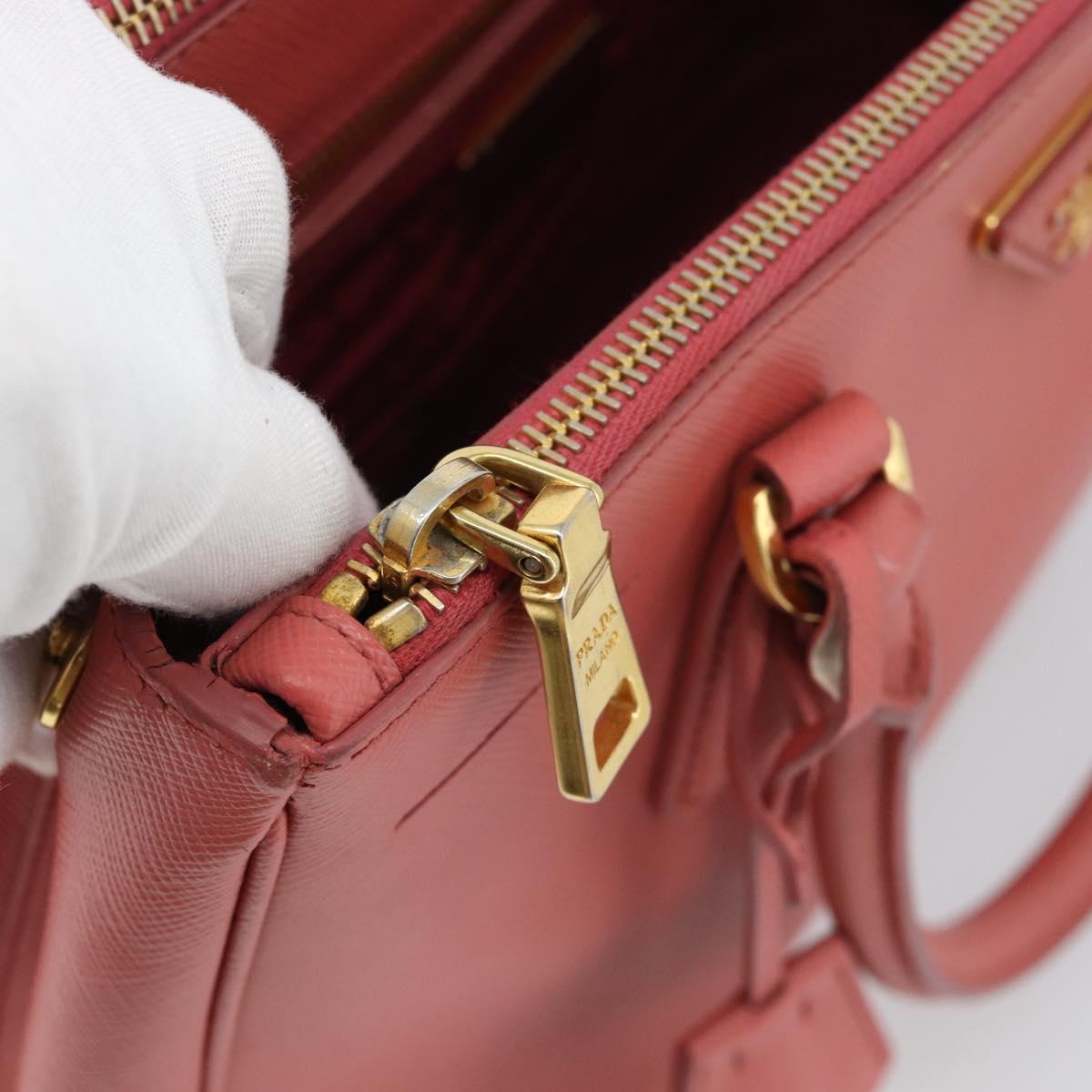 PRADA Galleria Hand Bag Safiano Leather 2way Pink Gold Auth 183648V