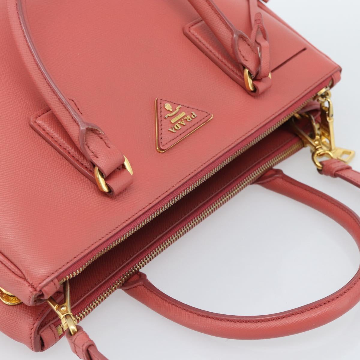 PRADA Galleria Hand Bag Safiano Leather 2way Pink Gold Auth 183648V