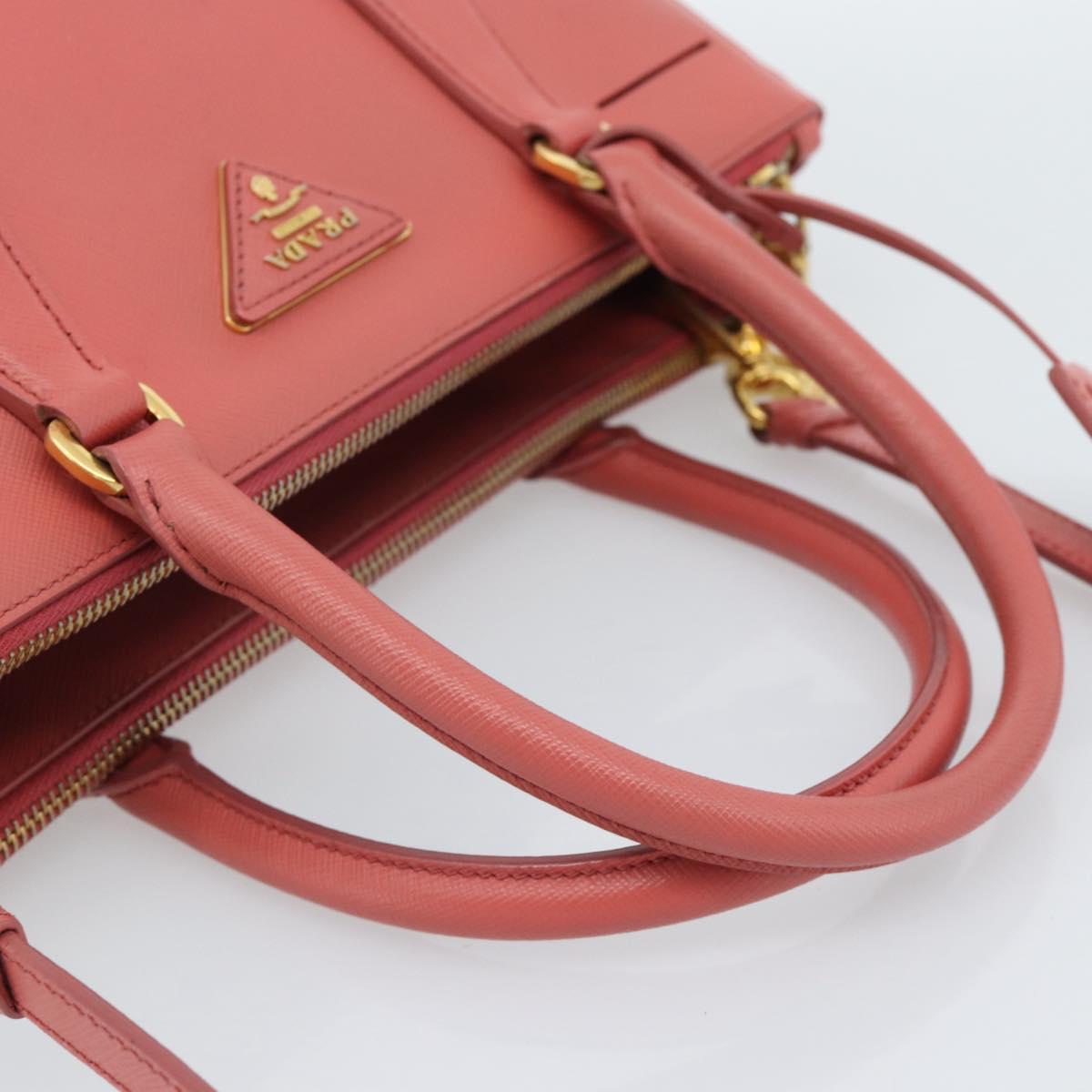 PRADA Galleria Hand Bag Safiano Leather 2way Pink Gold Auth 183648V