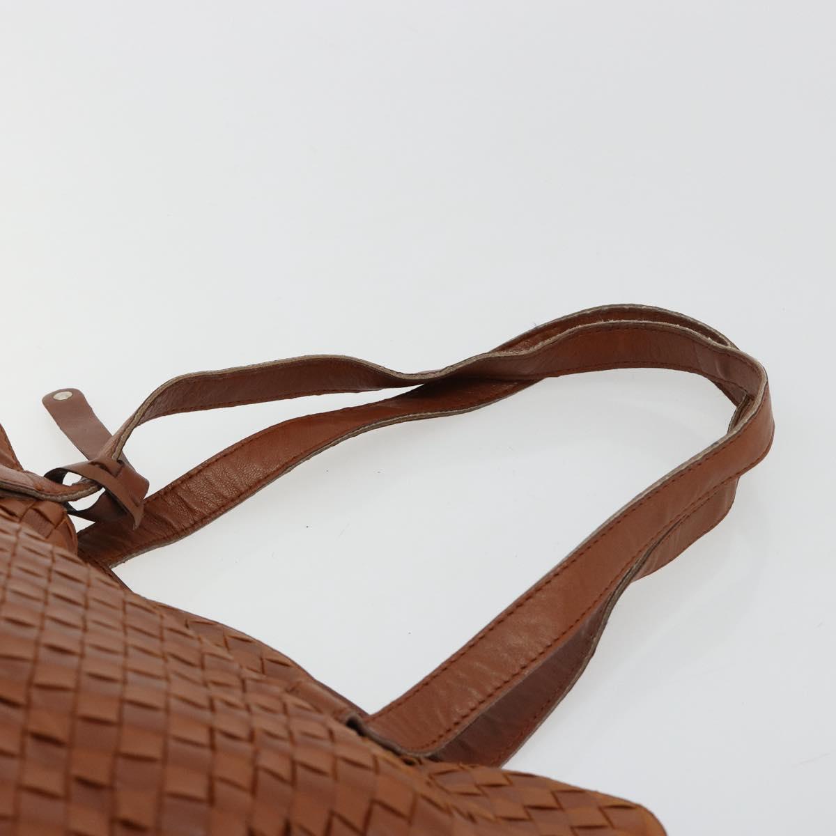 BOTTEGA VENETA INTRECCIATO Tote Bag Leather Brown Gold Auth 183650A