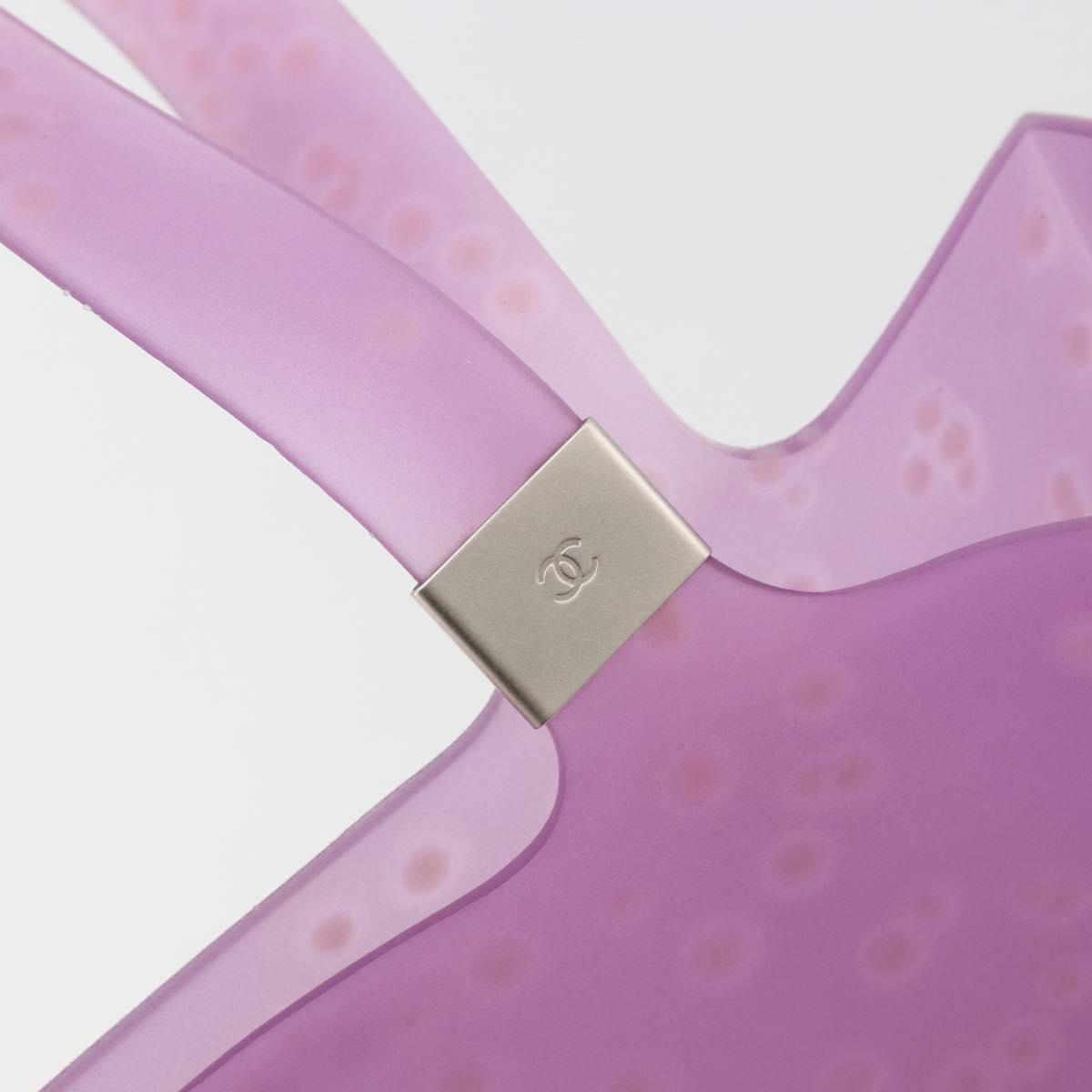 CHANEL Tote Bag Rubber Purple CC Auth 183664