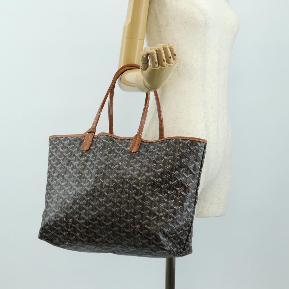 GOYARD Saint Louis PM Tote Bag PVC Black Auth 183670SAM