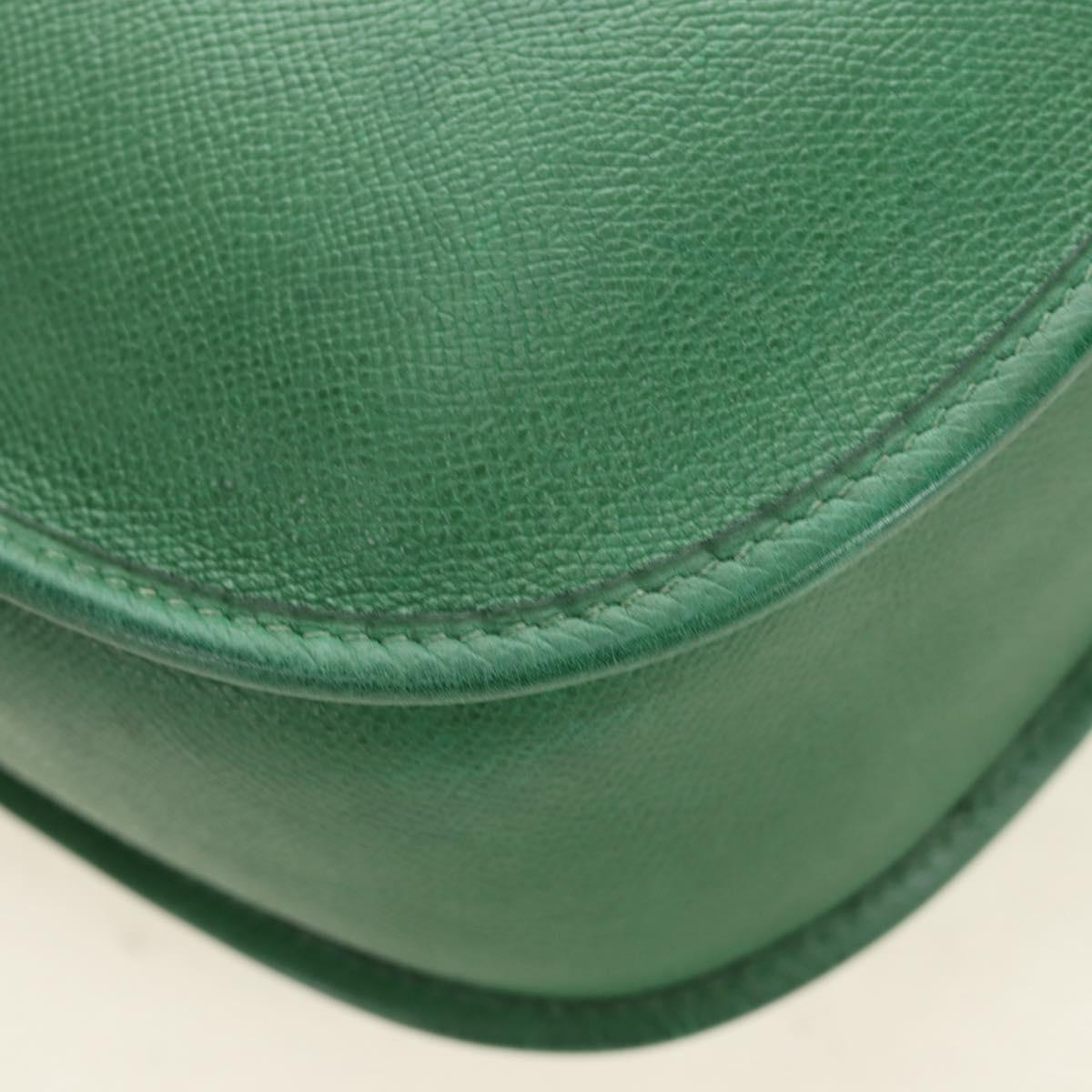 HERMES Evelyn 1GM Shoulder Bag Leather Green Gold Auth 183685V