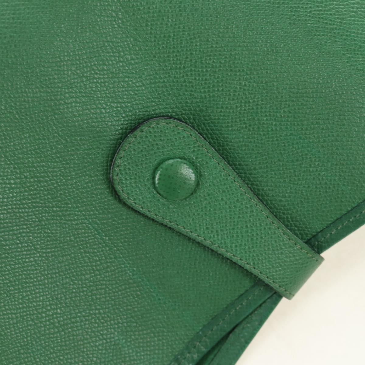 HERMES Evelyn 1GM Shoulder Bag Leather Green Gold Auth 183685V