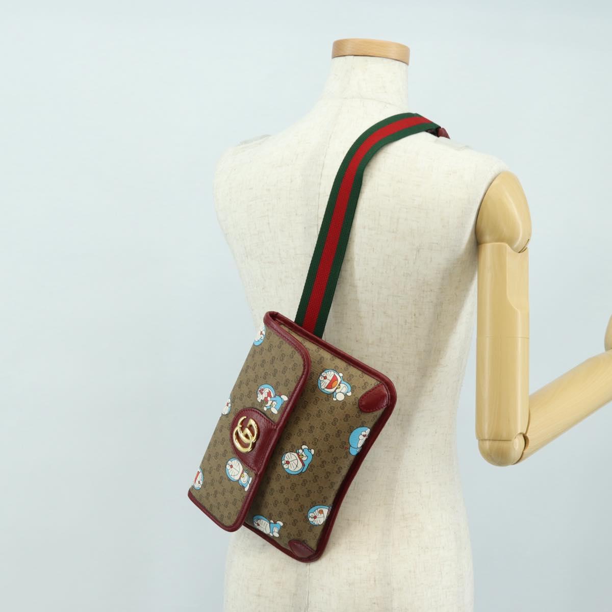GUCCI Micro GG Supreme Doraemon x Fujiko-Pro Waist PVC Beige 647817 Auth 183687M