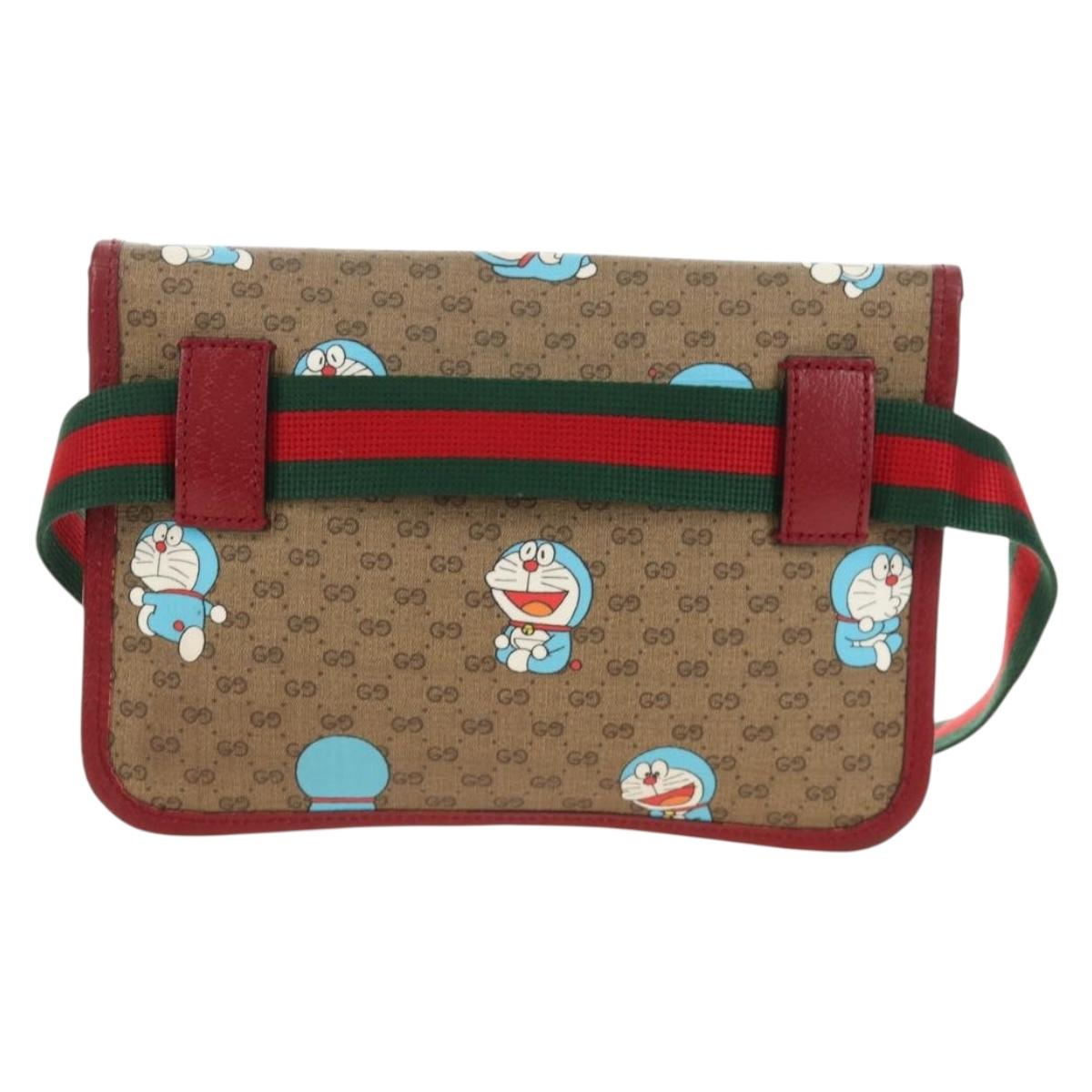 GUCCI Micro GG Supreme Doraemon x Fujiko-Pro Waist PVC Beige 647817 Auth 183687M