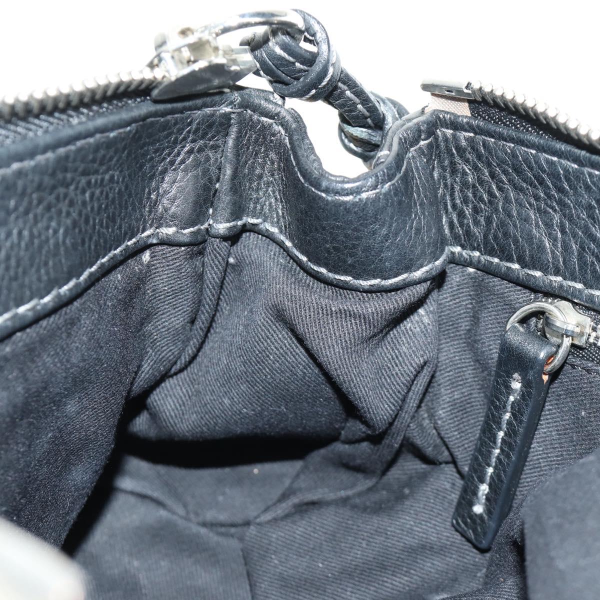 Chloe Mini Paddington Hand Bag Leather Black Silver gold Auth 183688M