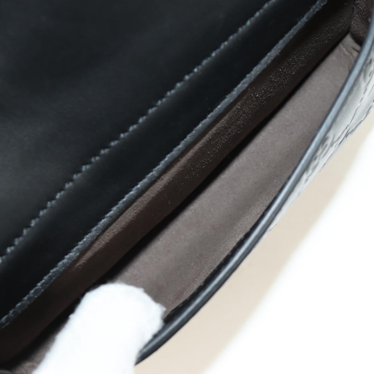 GUCCI GG Canvas Guccissima Waist Leather Outlet Black Silver 779895 Auth 183693M