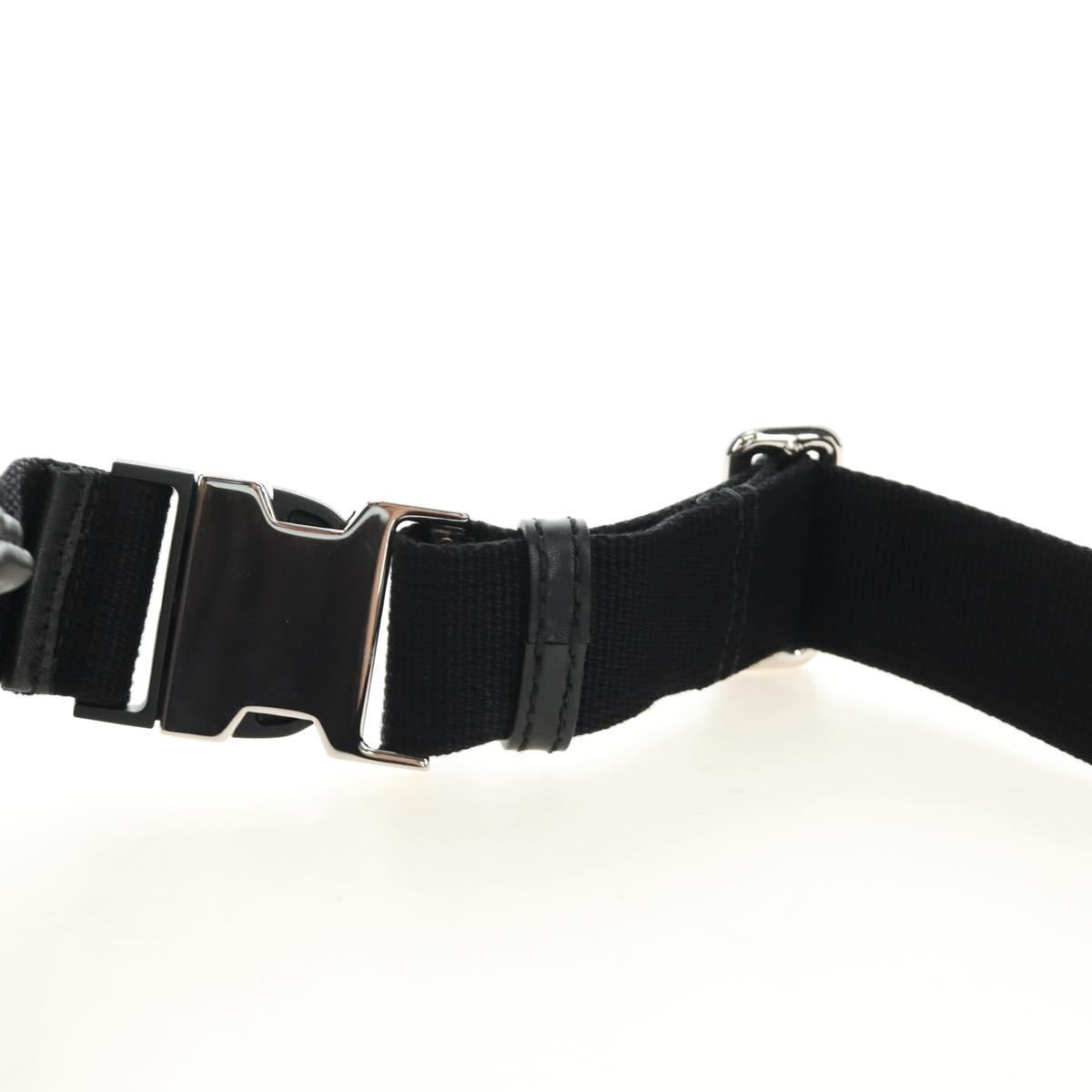 GUCCI GG Canvas Guccissima Waist Leather Outlet Black Silver 779895 Auth 183693M