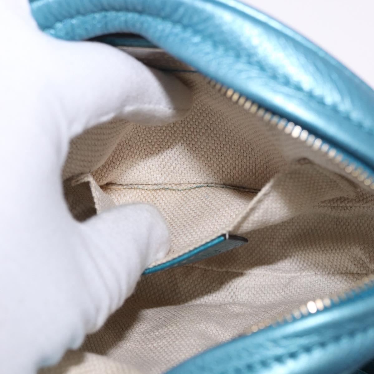 GUCCI Soho Chain Shoulder Bag Leather Blue Gold 353965 Auth 183694A