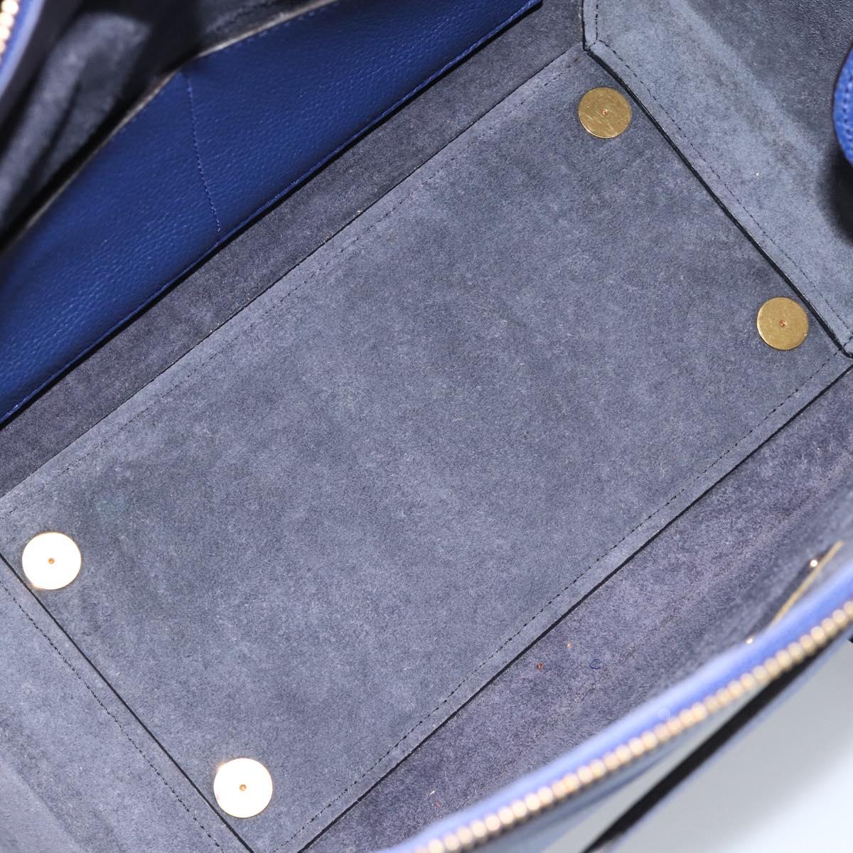 CELINE Belt bag Hand Bag Leather 2way Blue Gold Auth 183709M