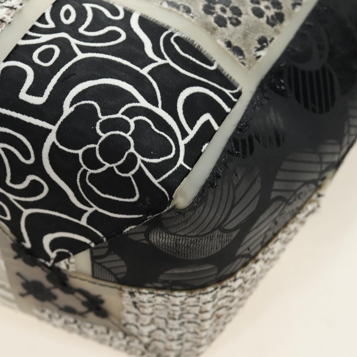 CHANEL Patchwork Tote Bag rubber Black Silver CC Auth 183715SAV