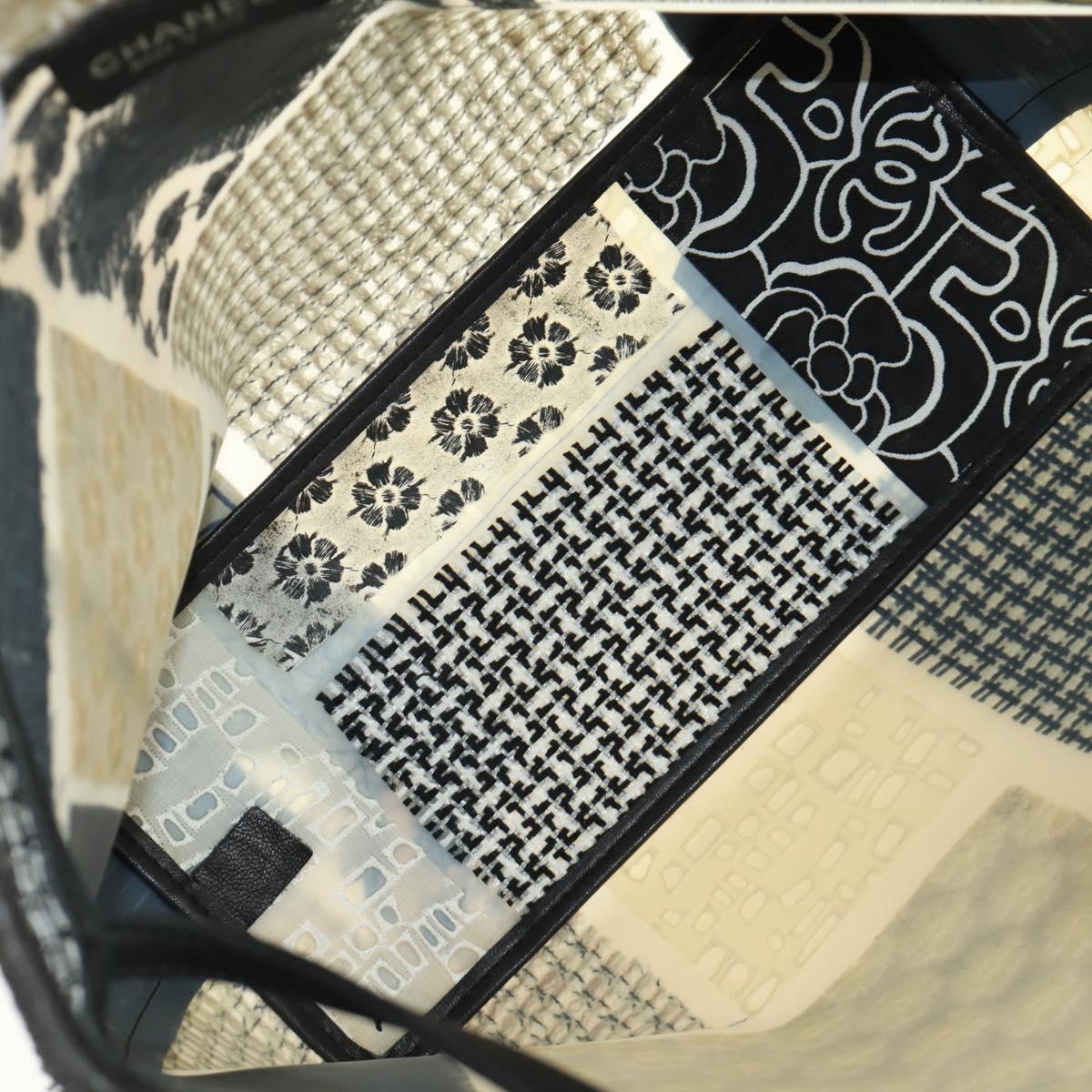 CHANEL Patchwork Tote Bag rubber Black Silver CC Auth 183715SAV