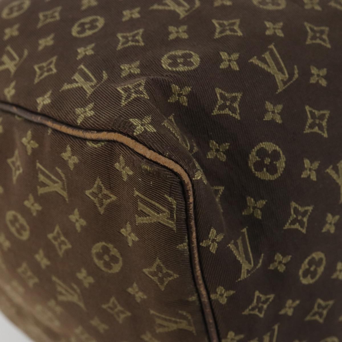 LOUIS VUITTON Monogram Mini Lin Speedy 30 Bag Brown Ebene M95224 LV Auth 183717
