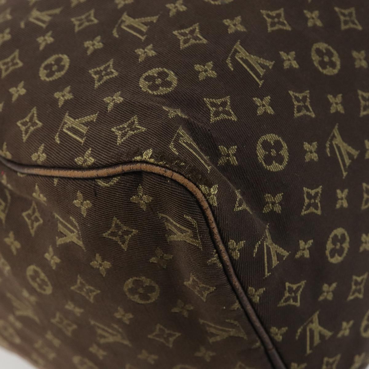 LOUIS VUITTON Monogram Mini Lin Speedy 30 Bag Brown Ebene M95224 LV Auth 183717
