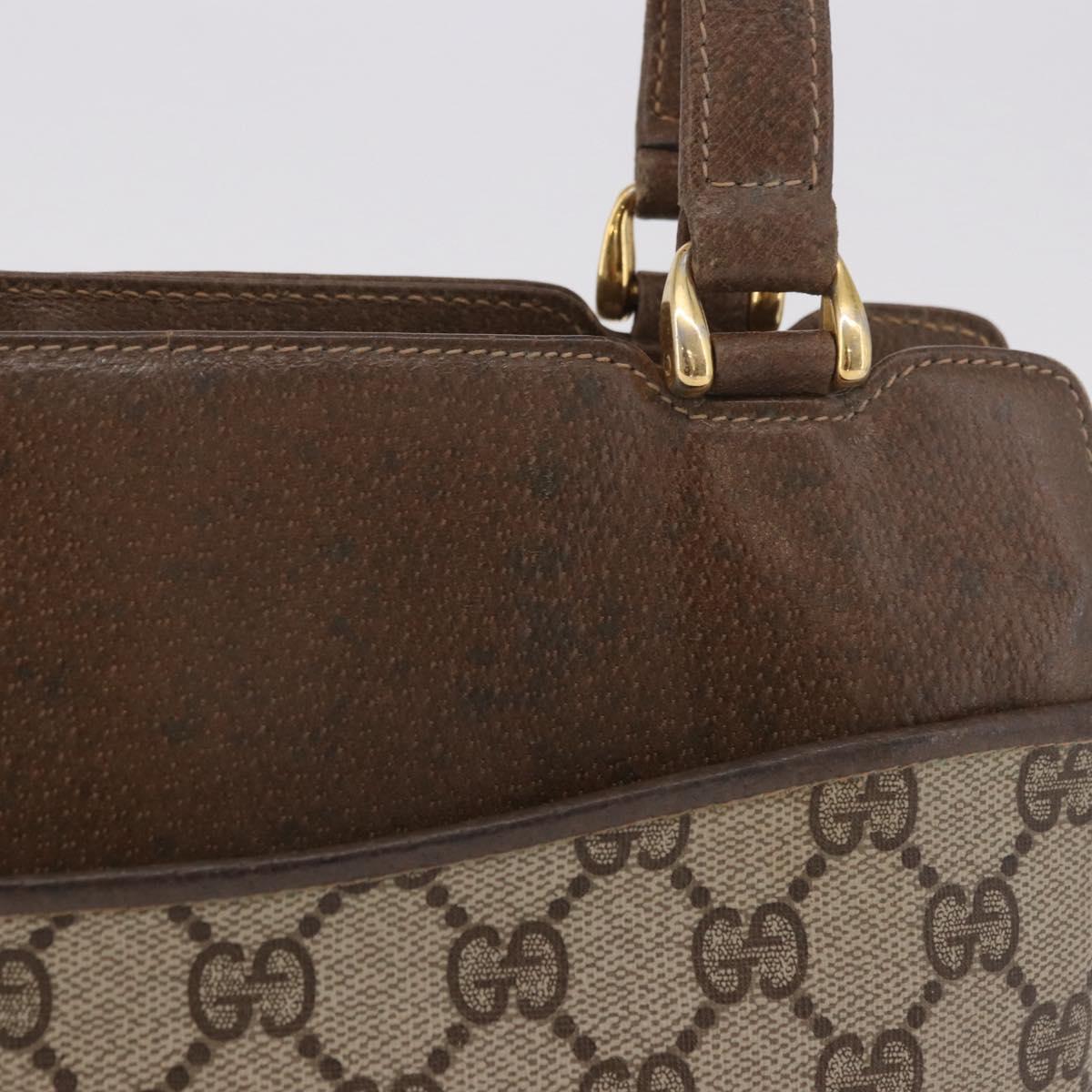 GUCCI GG Supreme Tote Bag PVC Beige Gold 86 02 021 Auth 183721