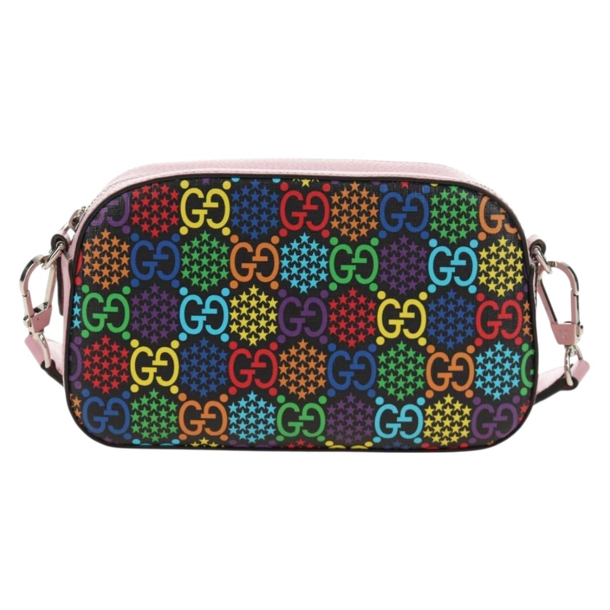 GUCCI GG Psychedelic Shoulder Bag Multicolor Silver 574886 Auth 183722M