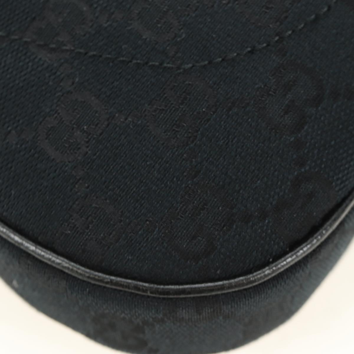 GUCCI New Jackie GG Canvas Shoulder Bag Black Gold 137335 Auth 183724V