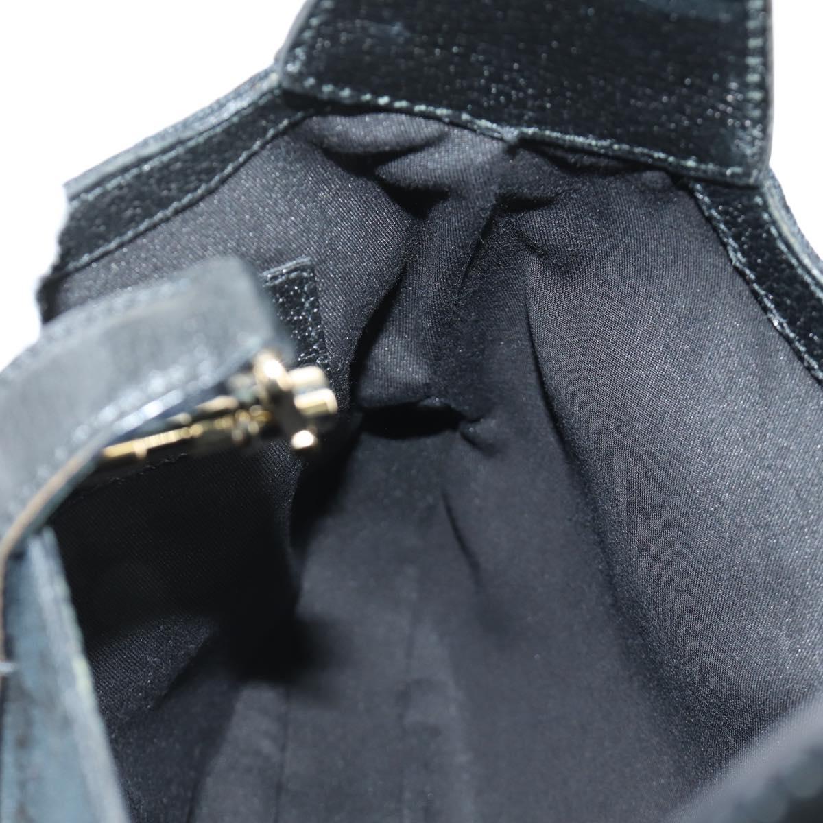GUCCI New Jackie GG Canvas Shoulder Bag Black Gold 137335 Auth 183724V