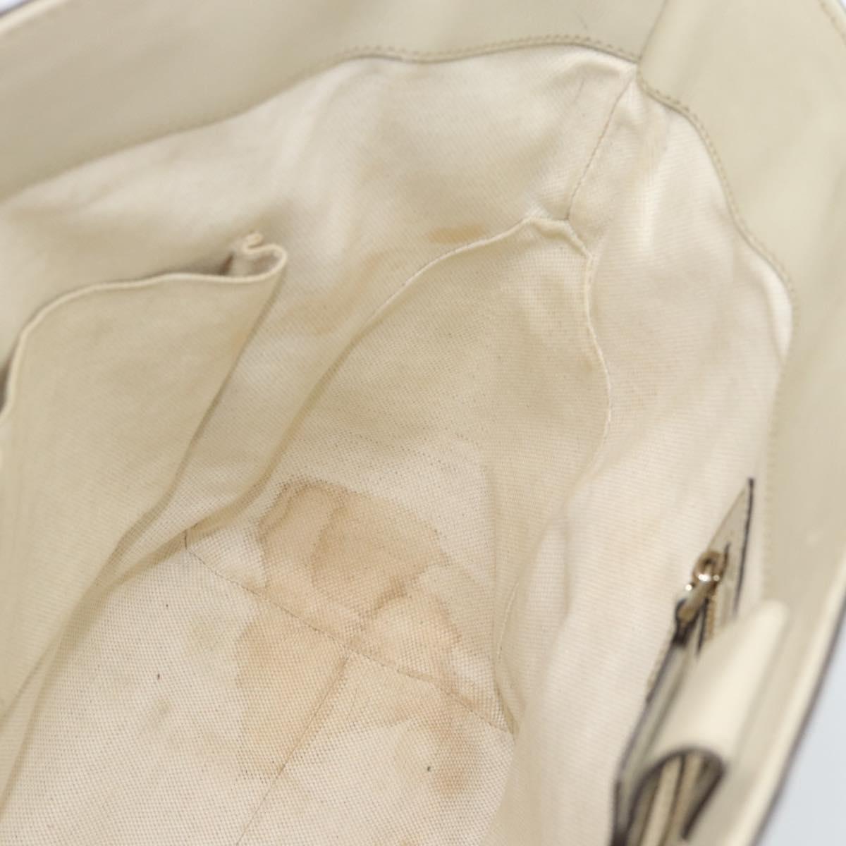 GUCCI GG Canvas Princi Web Sherry Line Tote Bag Beige Gold 257061 Auth 183725