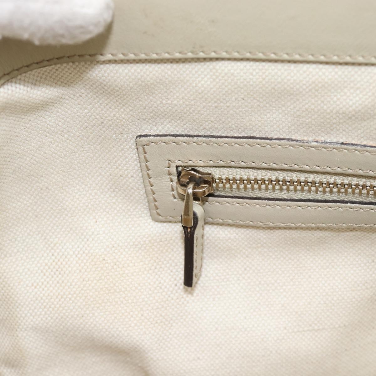 GUCCI GG Canvas Princi Web Sherry Line Tote Bag Beige Gold 257061 Auth 183725