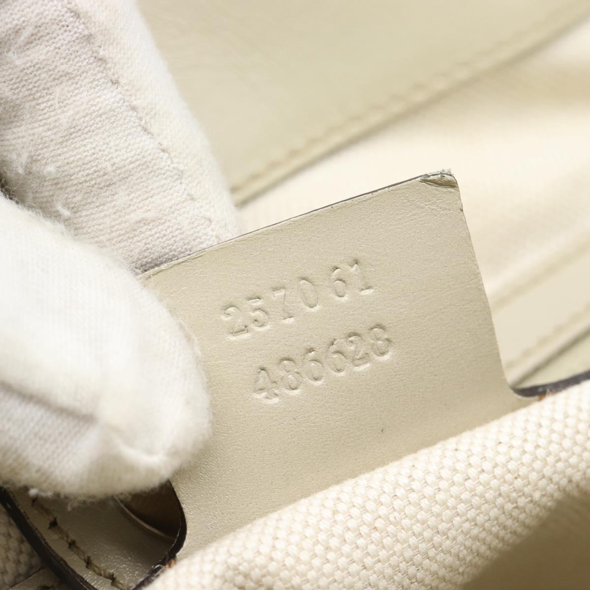 GUCCI GG Canvas Princi Web Sherry Line Tote Bag Beige Gold 257061 Auth 183725