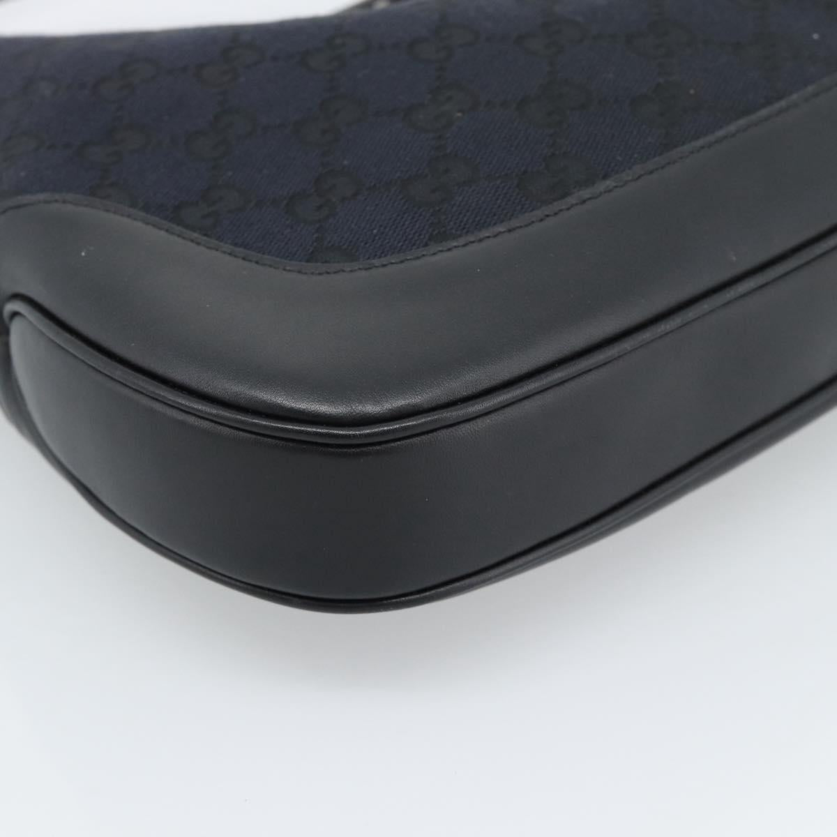 GUCCI GG Canvas Jackie Shoulder Bag Black Silver 001 8806 Auth 183726V