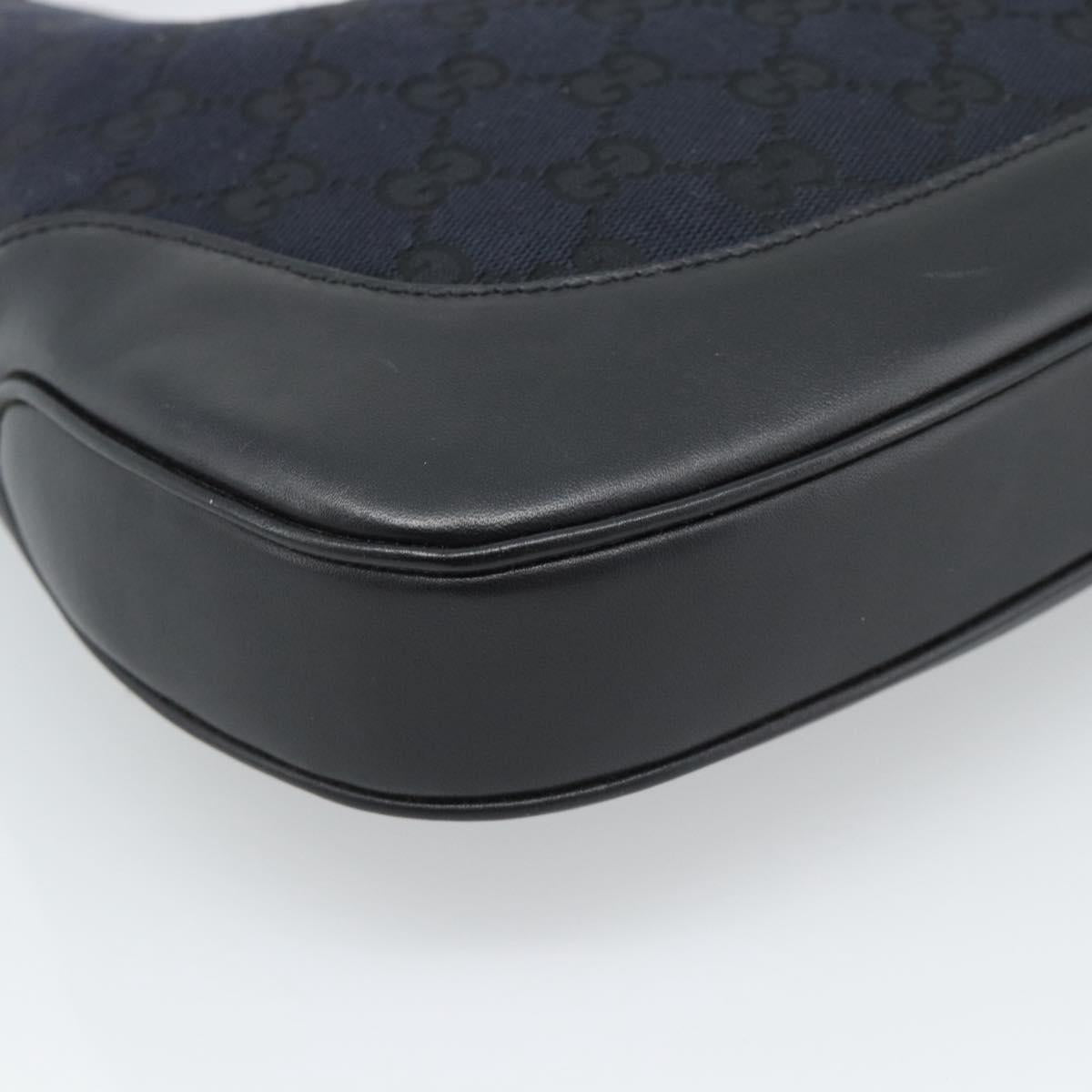 GUCCI GG Canvas Jackie Shoulder Bag Black Silver 001 8806 Auth 183726V