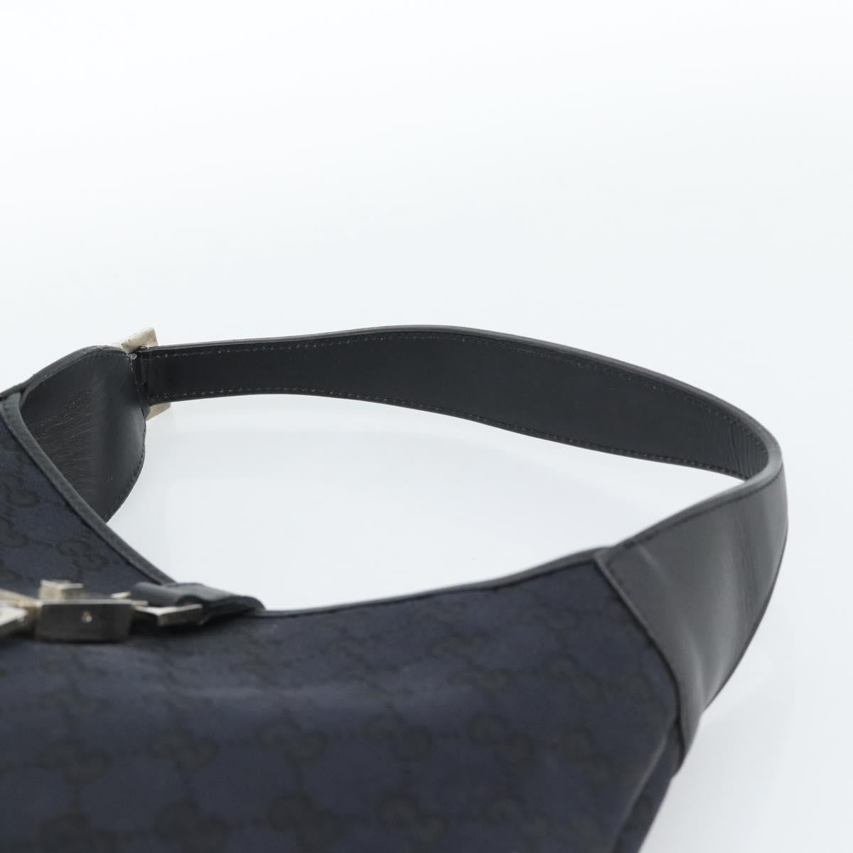 GUCCI GG Canvas Jackie Shoulder Bag Black Silver 001 8806 Auth 183726V