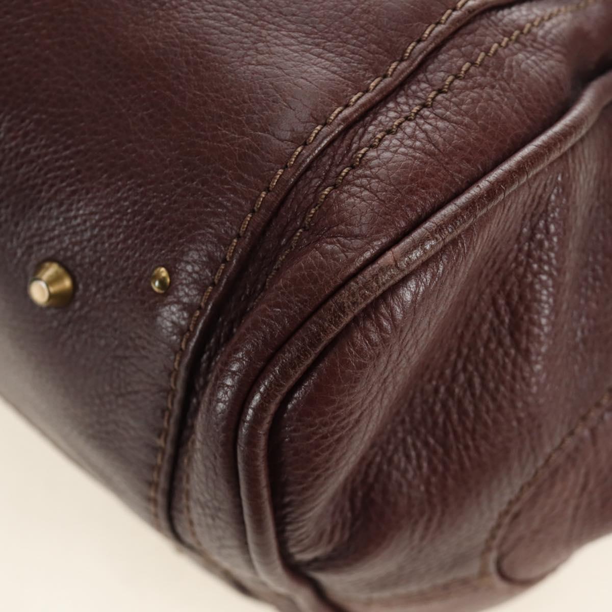 Chloe Paddington Hand Bag Leather Bordeaux Silver Auth 183727M