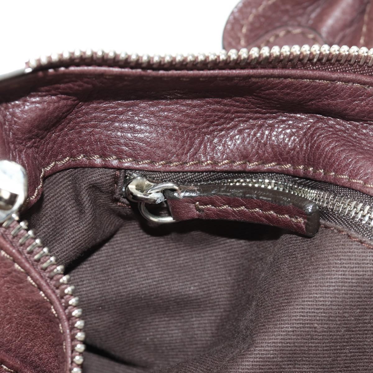 Chloe Paddington Hand Bag Leather Bordeaux Silver Auth 183727M