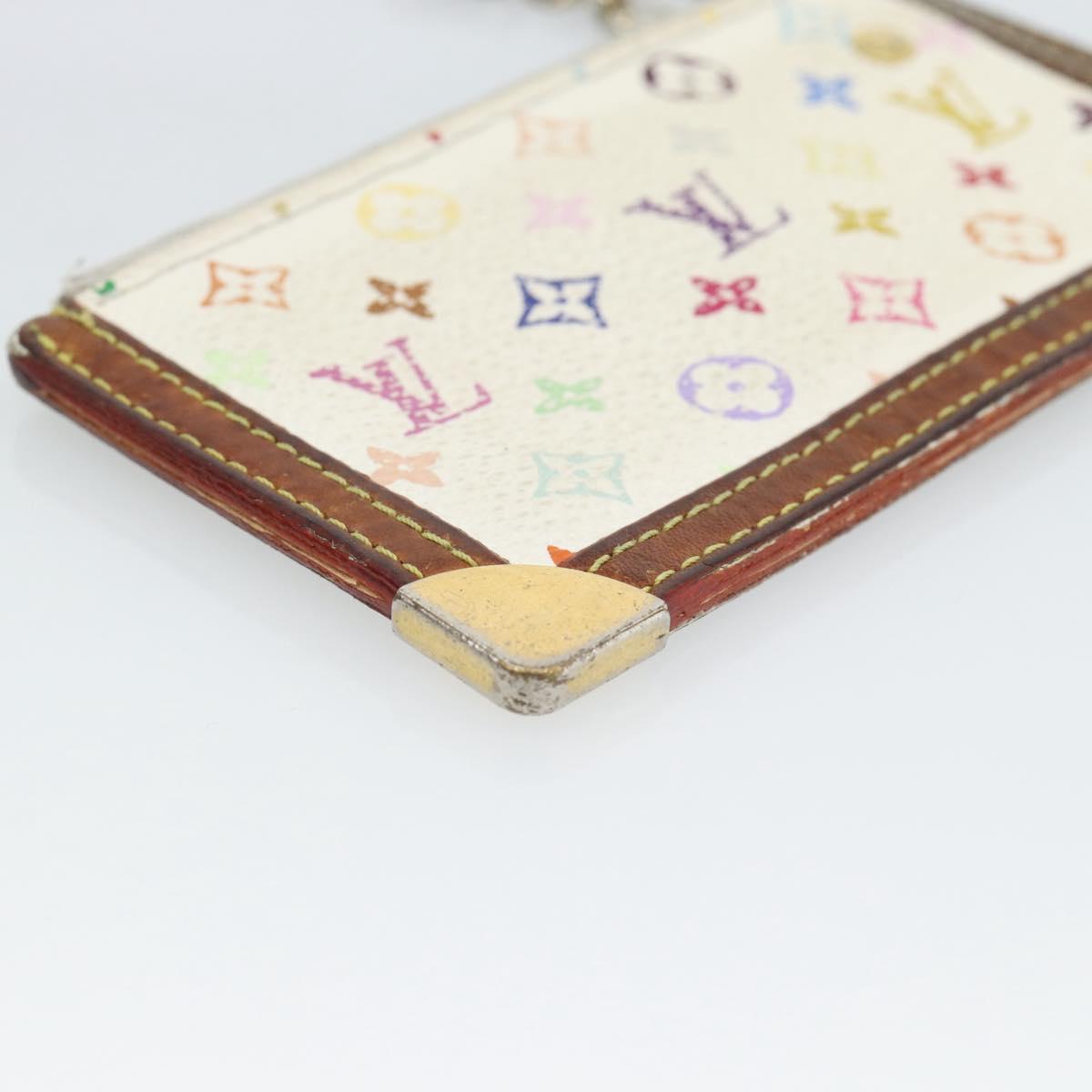 LOUIS VUITTON Monogram Multicolor Pochette Cles Purse White M92655 Auth 183733