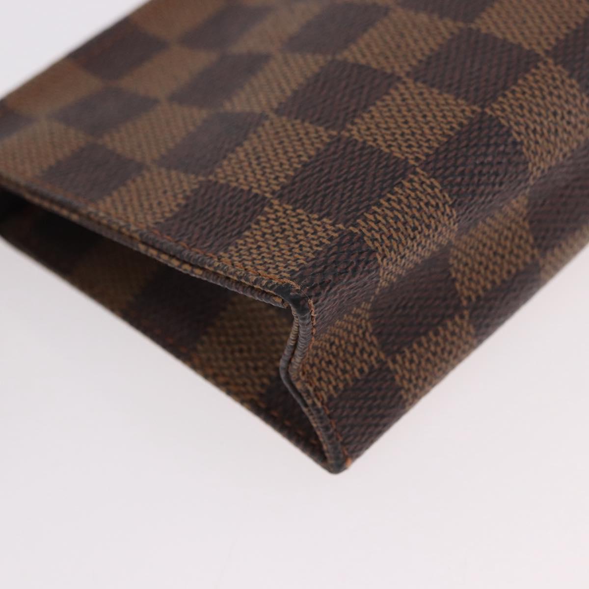 LOUIS VUITTON Damier Ebene Poche Toilette 15 Pouch N47548 LV Auth 183737V