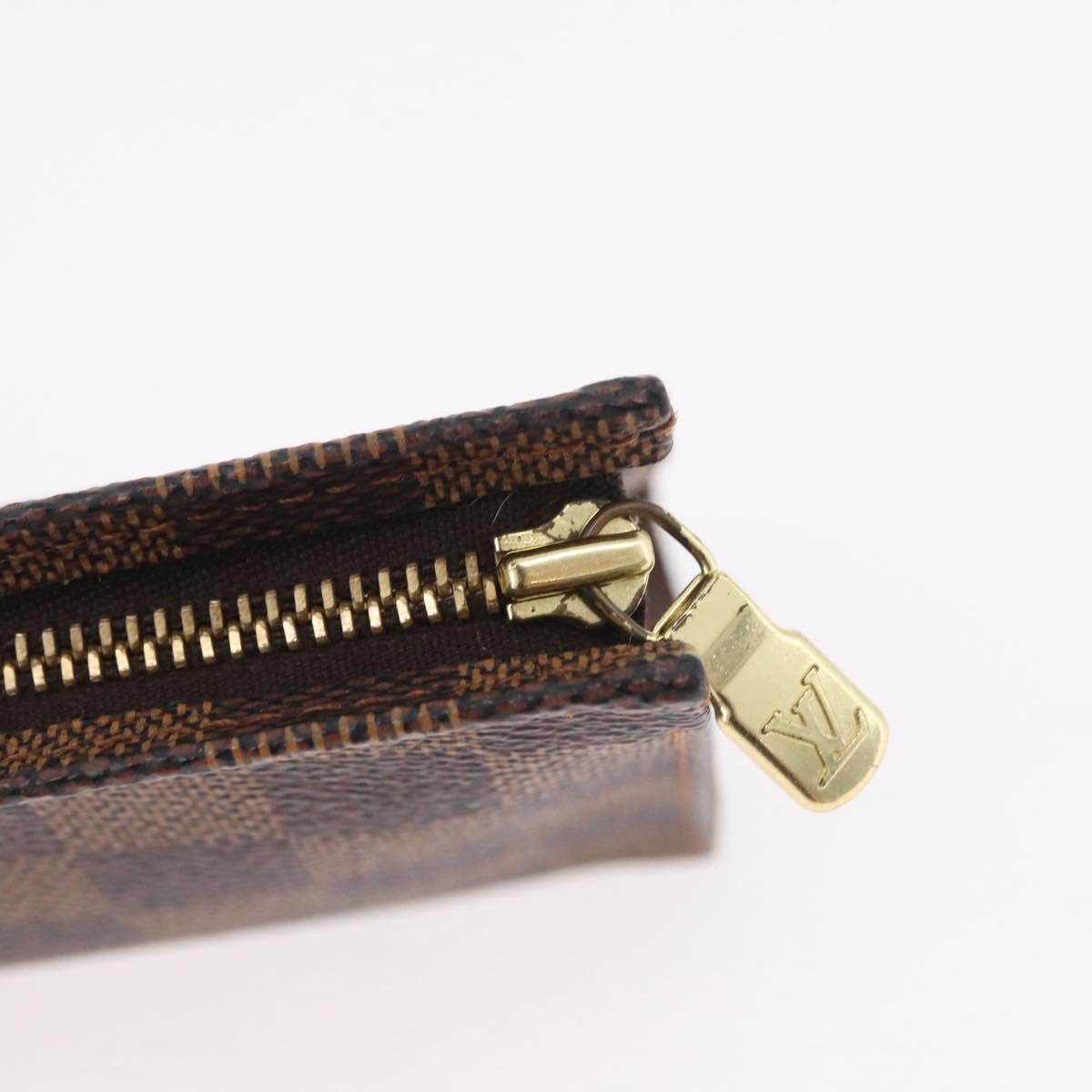 LOUIS VUITTON Damier Ebene Poche Toilette 15 Pouch N47548 LV Auth 183737V