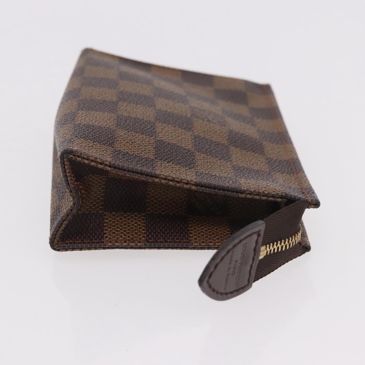LOUIS VUITTON Damier Ebene Poche Toilette 15 Pouch N47548 LV Auth 183737V
