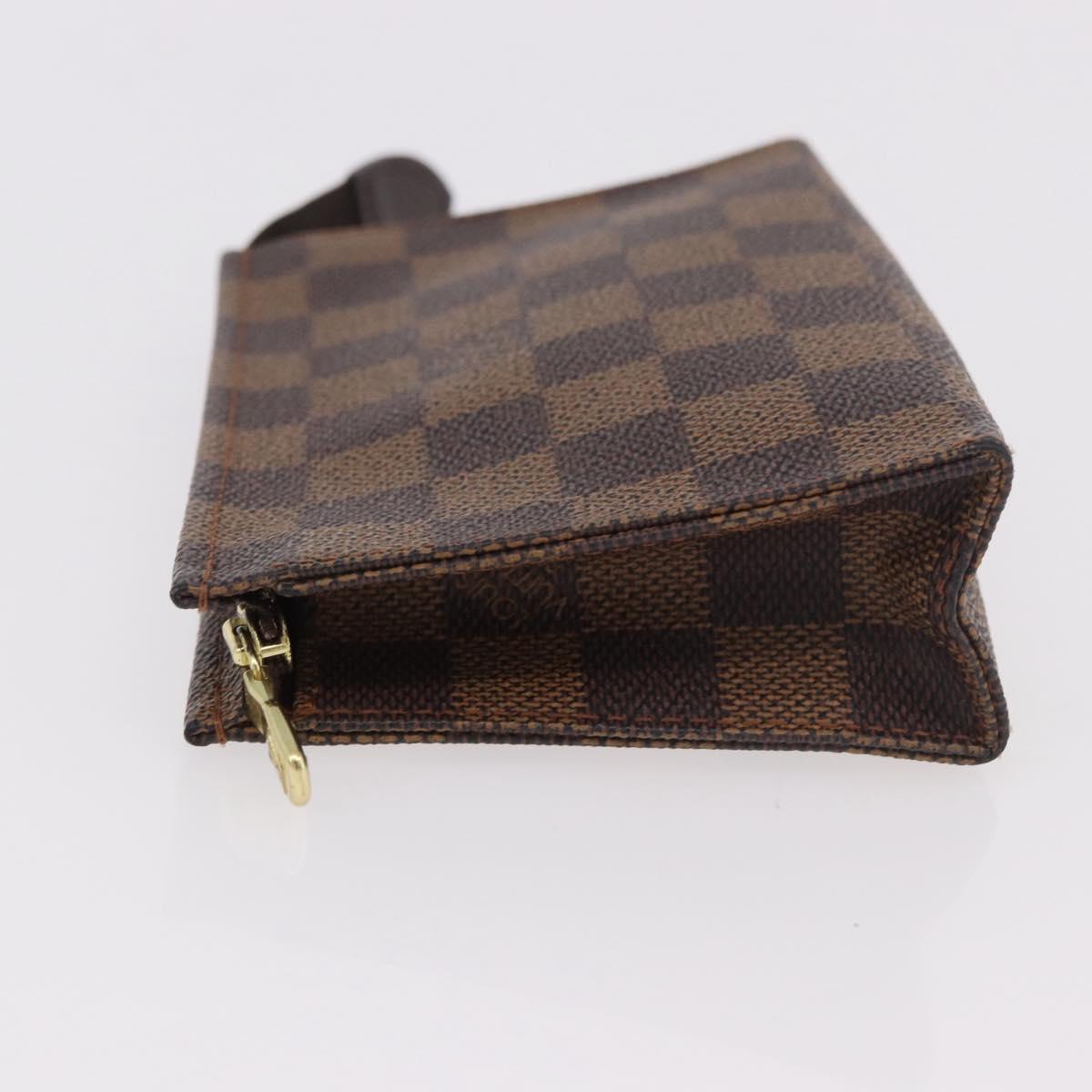 LOUIS VUITTON Damier Ebene Poche Toilette 15 Pouch N47548 LV Auth 183737V