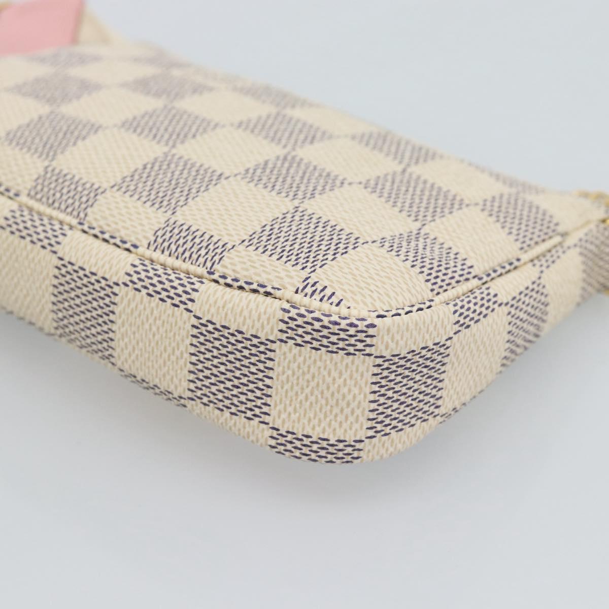 LOUIS VUITTON Damier Azur Mini Pochette Accessoires Pouch N64451 Auth 183738SM