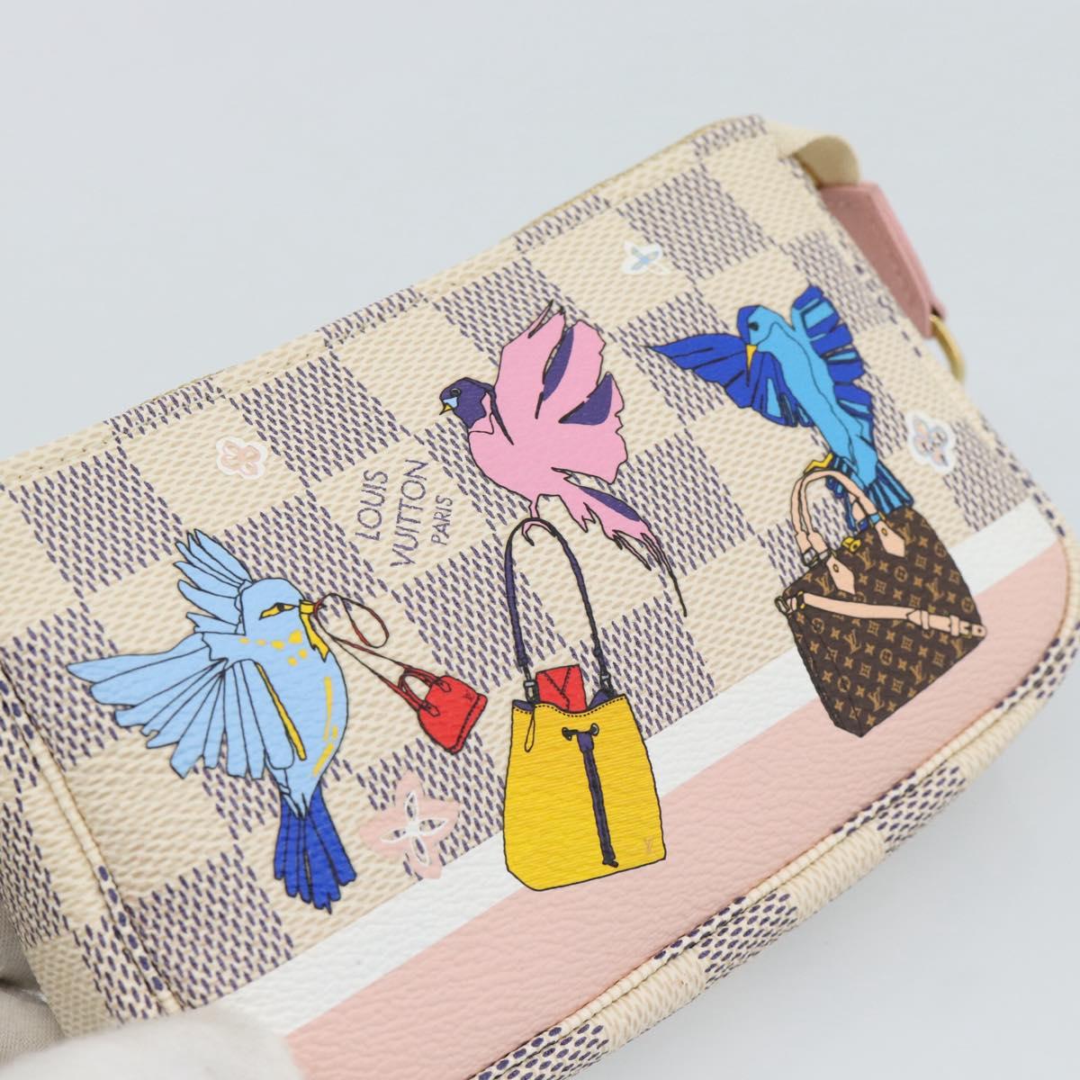 LOUIS VUITTON Damier Azur Mini Pochette Accessoires Pouch N64451 Auth 183738SM