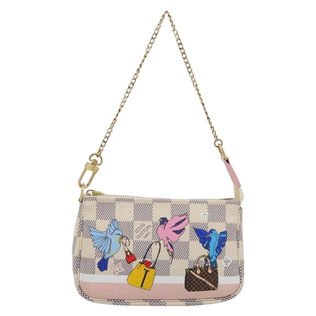 LOUIS VUITTON Damier Azur Mini Pochette Accessoires Pouch N64451 Auth 183738SM