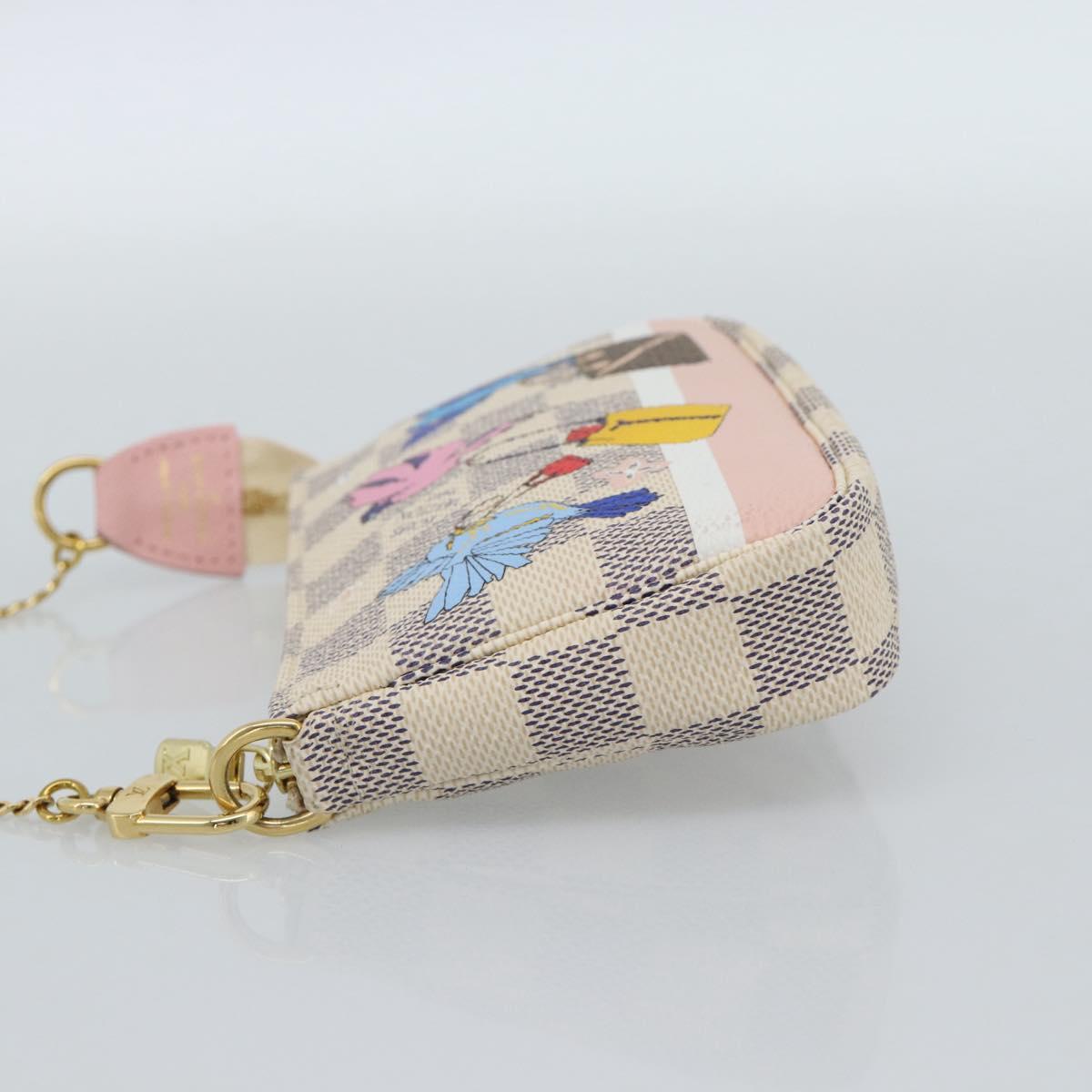 LOUIS VUITTON Damier Azur Mini Pochette Accessoires Pouch N64451 Auth 183738SM