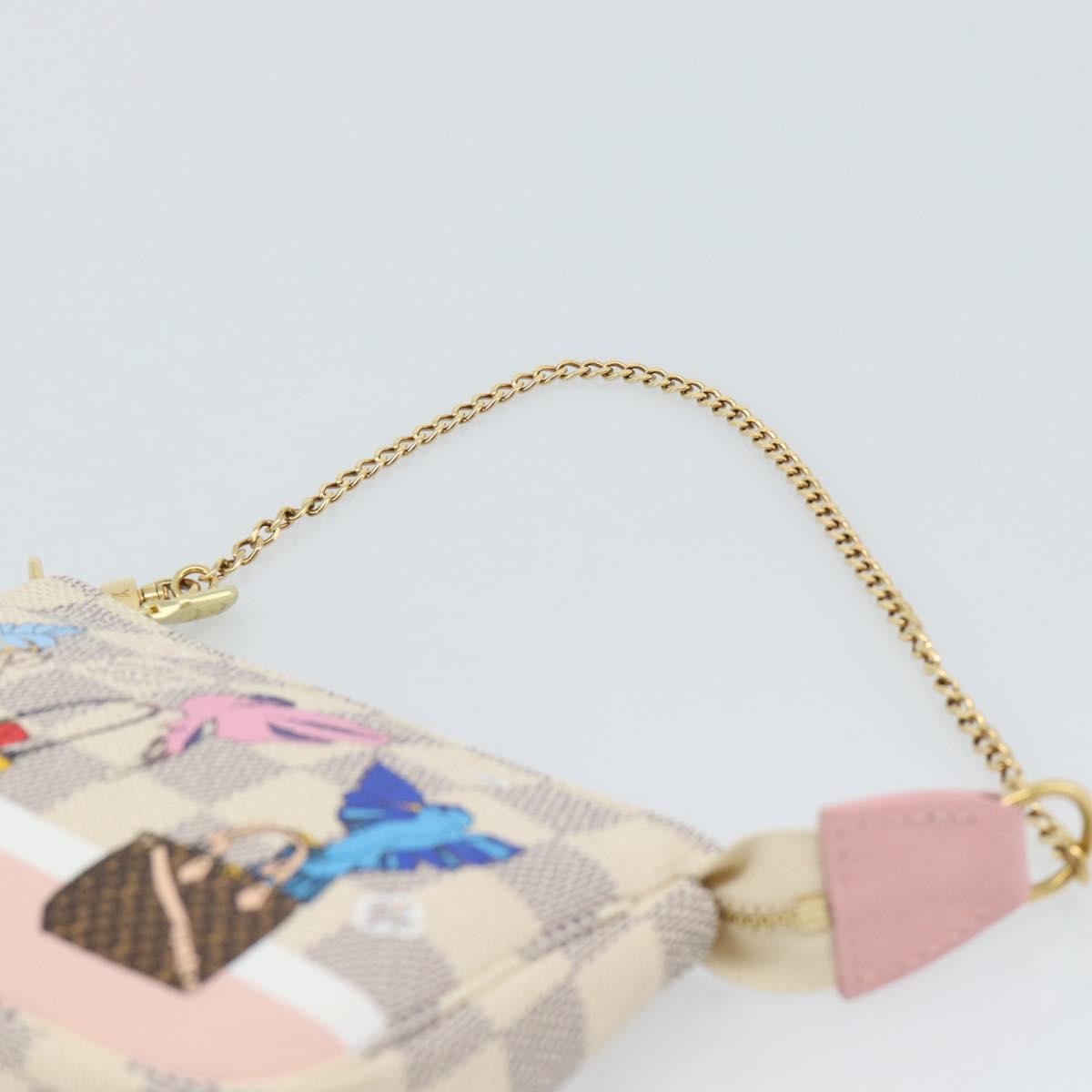 LOUIS VUITTON Damier Azur Mini Pochette Accessoires Pouch N64451 Auth 183738SM