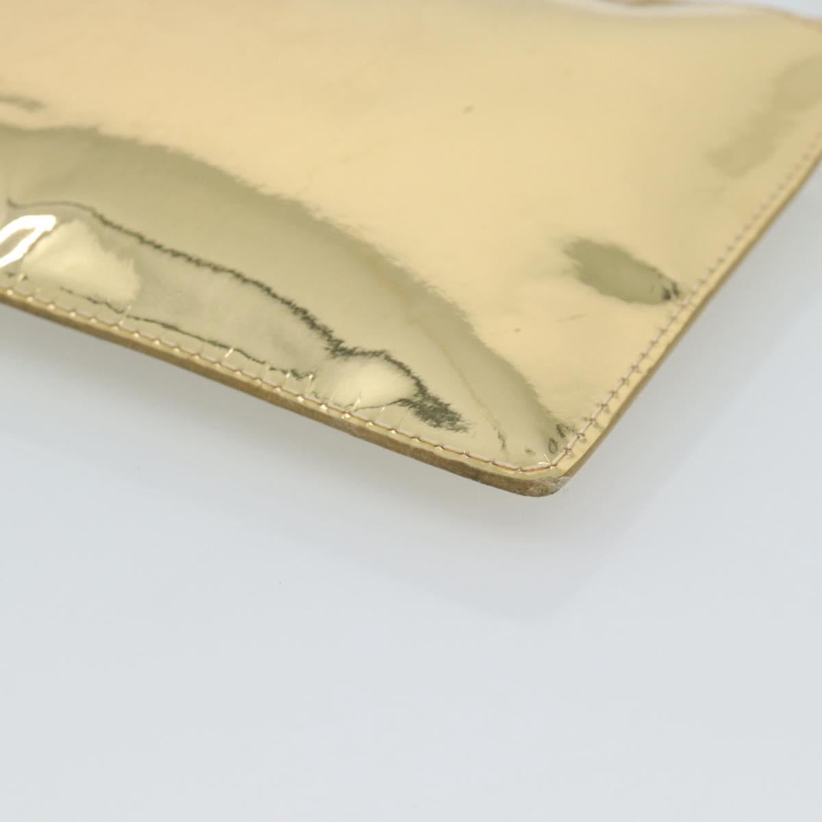 LOUIS VUITTON Monogram Miroir Pochette Plat Clutch Bag Gold M95278 Auth 183739V