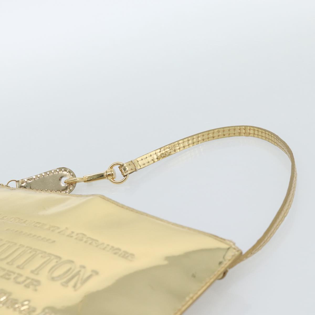LOUIS VUITTON Monogram Miroir Pochette Plat Clutch Bag Gold M95278 Auth 183739V