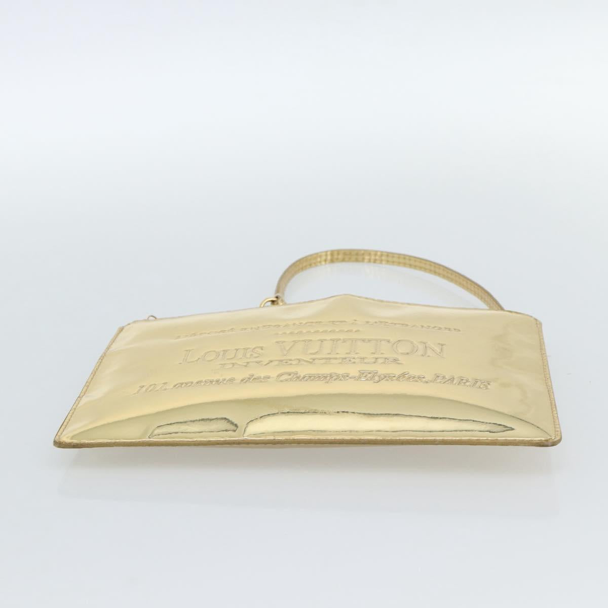 LOUIS VUITTON Monogram Miroir Pochette Plat Clutch Bag Gold M95278 Auth 183739V